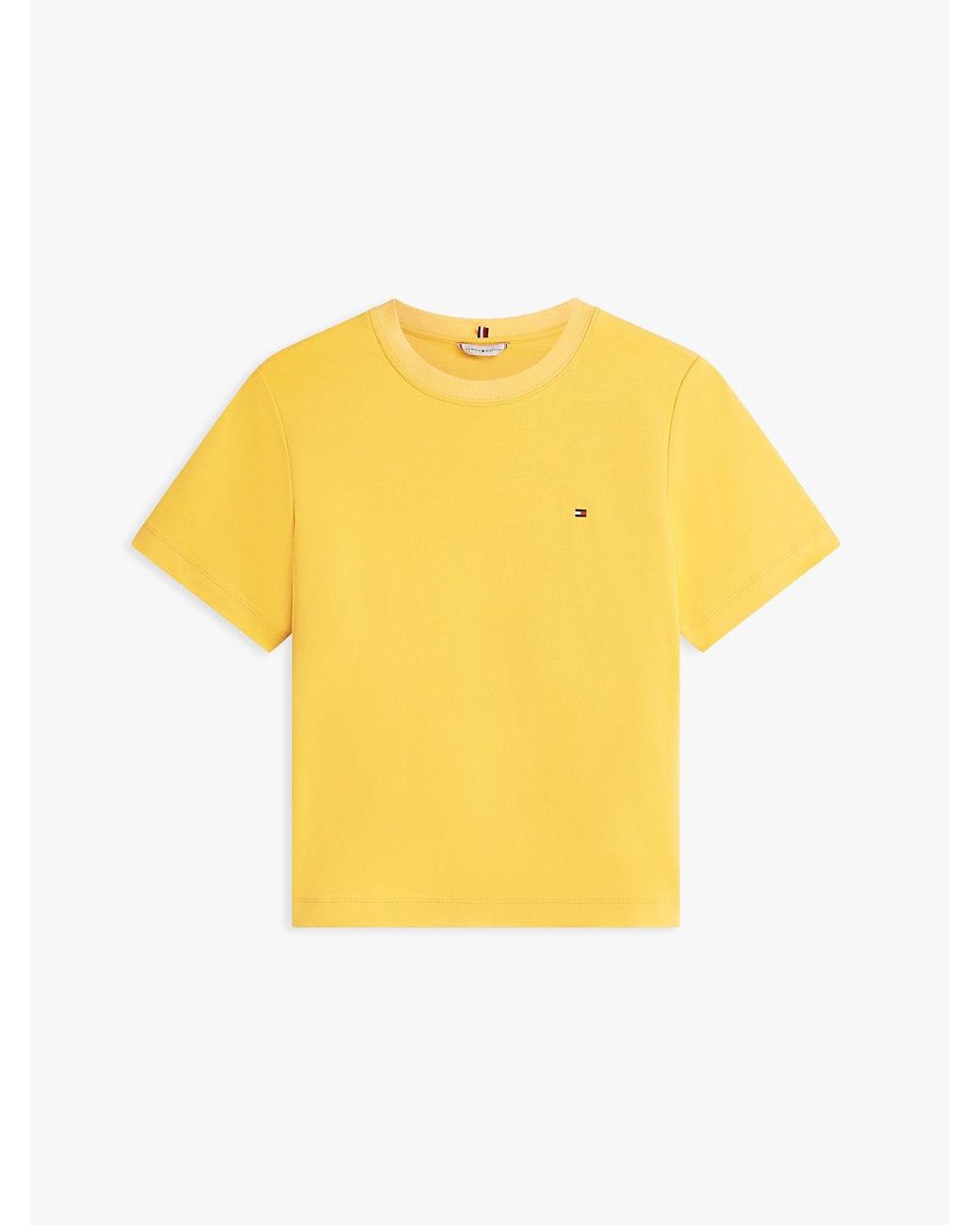 Tommy Hilfiger Orange Interlock Knit Boxy Crew Neck T-Shirt