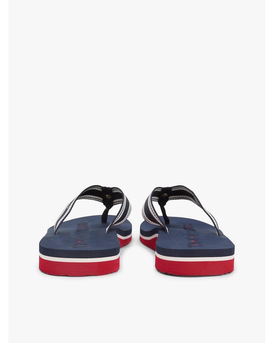 Tommy Hilfiger White Webbing Strap Signature Flip-Flops