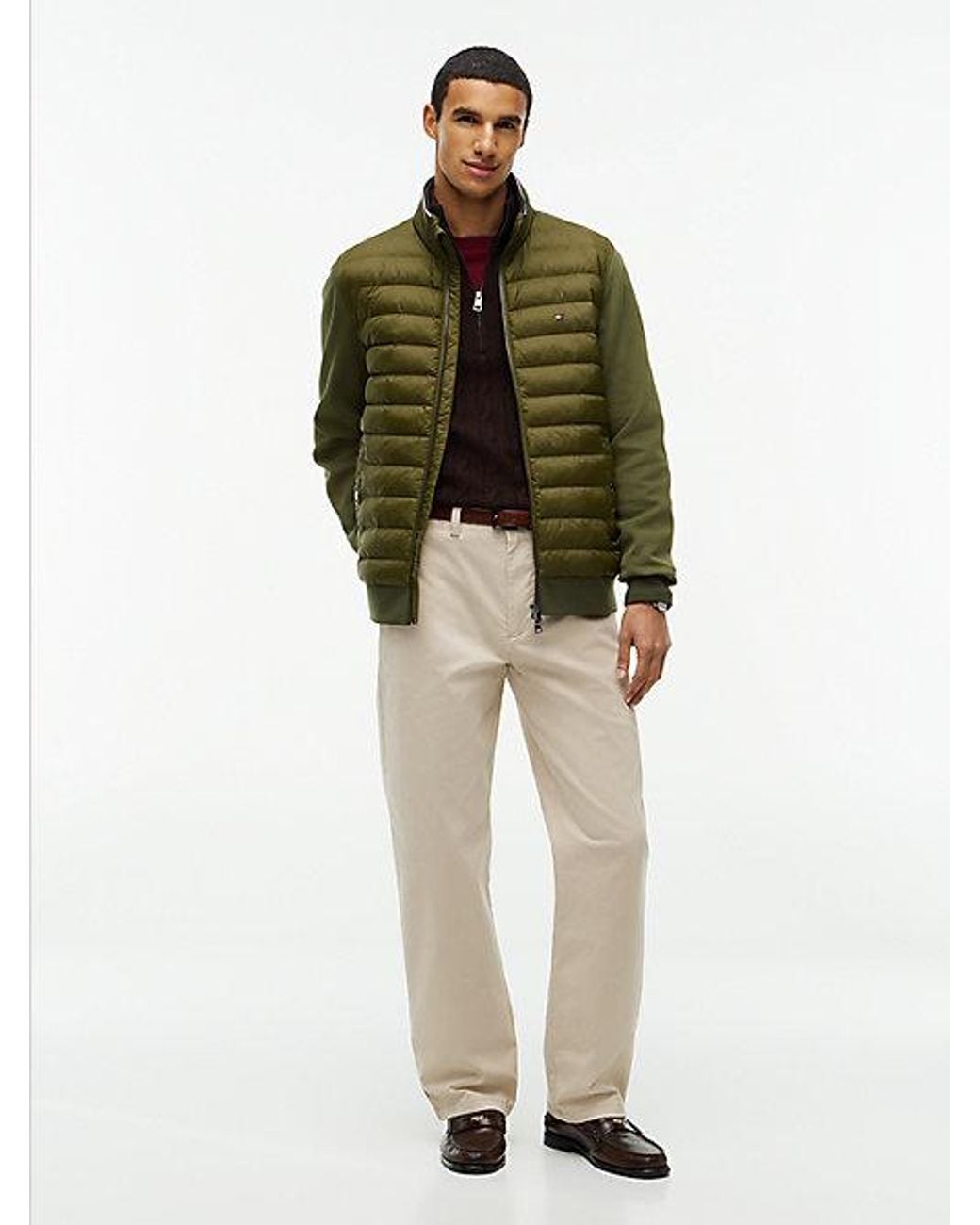 Tommy Hilfiger Green Intechno Knit Zip Thru Sweatshirt for men