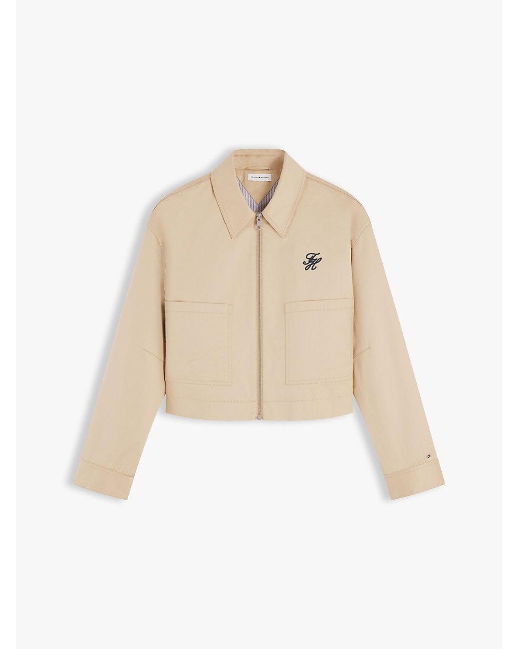 Tommy Hilfiger Blue Logo Patch Pocket Twill Short Jacket
