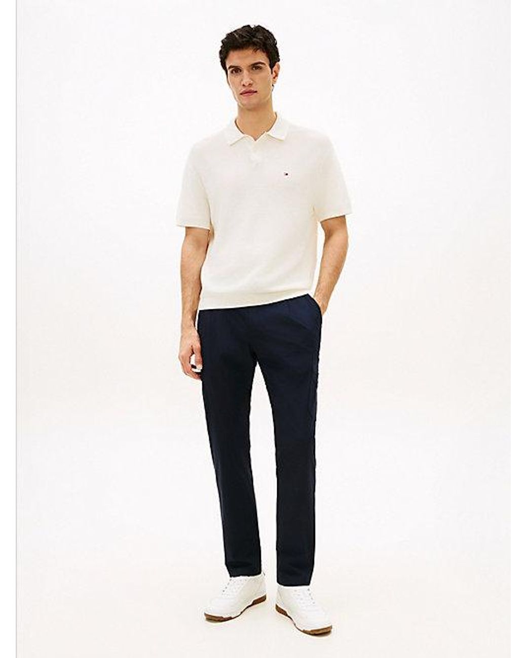 Tommy Hilfiger White Performance Harlem Packable Tapered Trousers for men