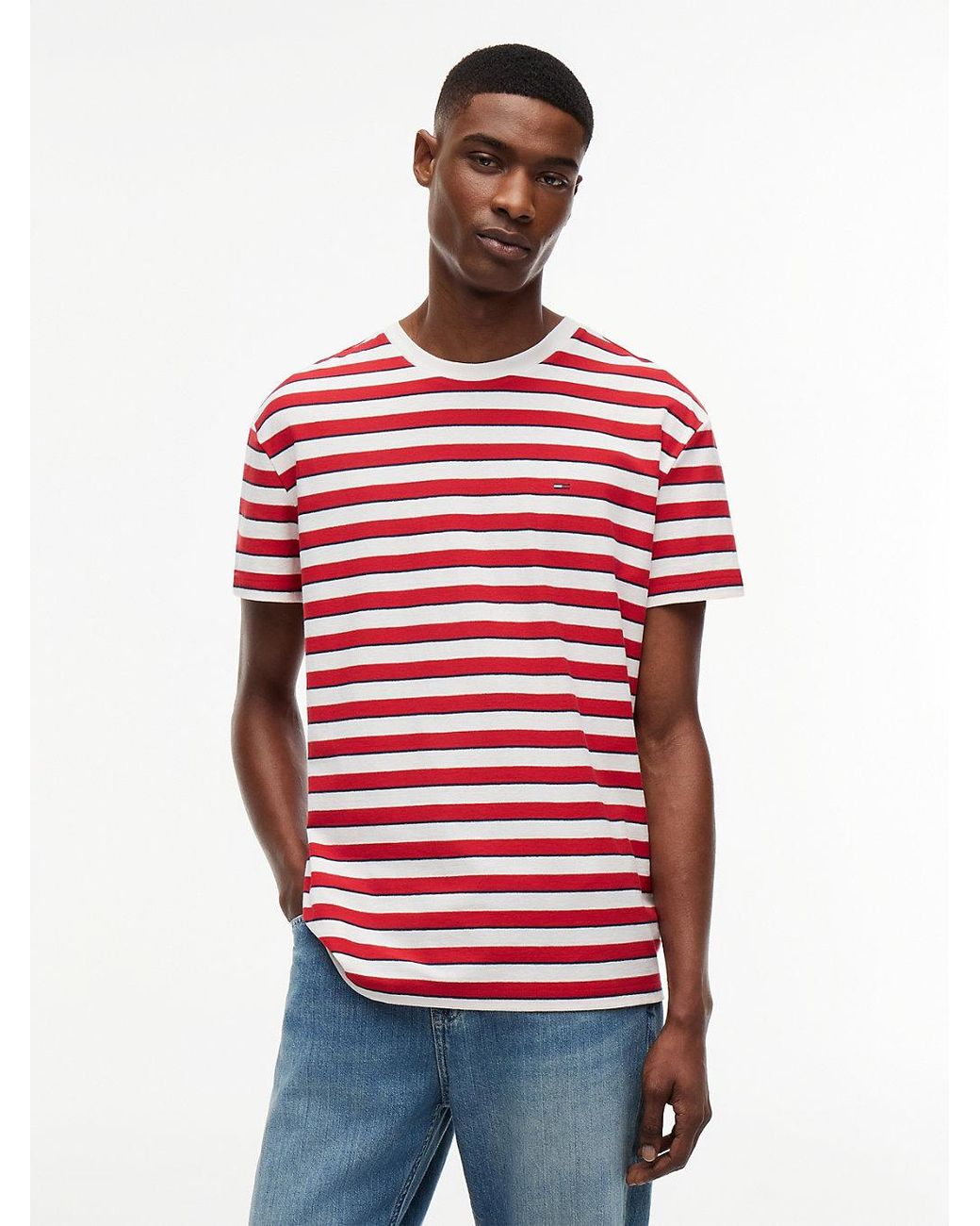 Tommy Hilfiger Blue Tommy Flag Stripe Jersey T-Shirt for men