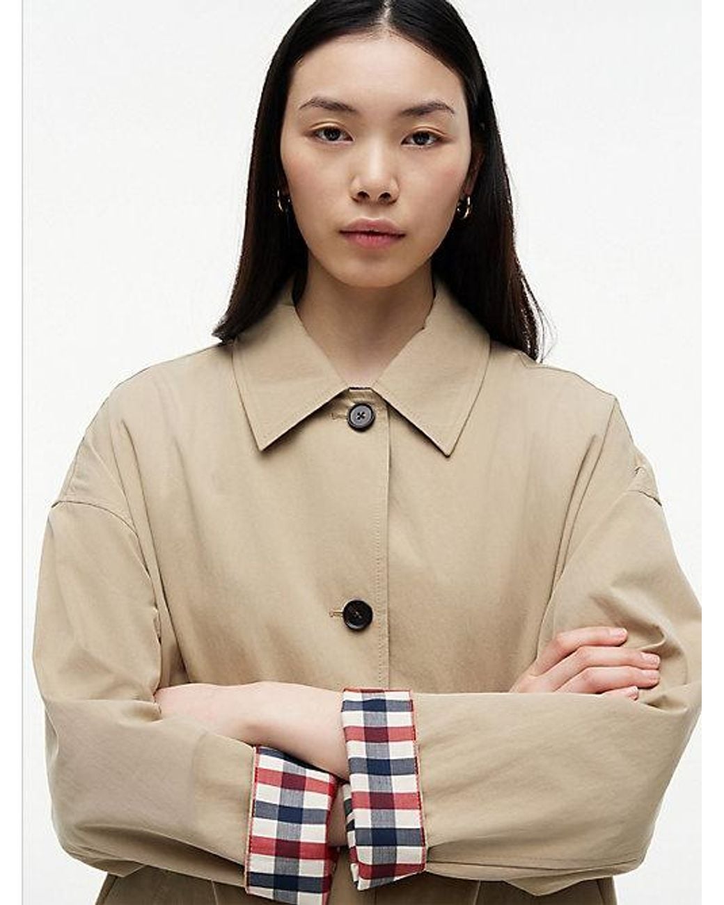 Tommy Hilfiger Blue Water Repellent Twill Single Breasted Coat
