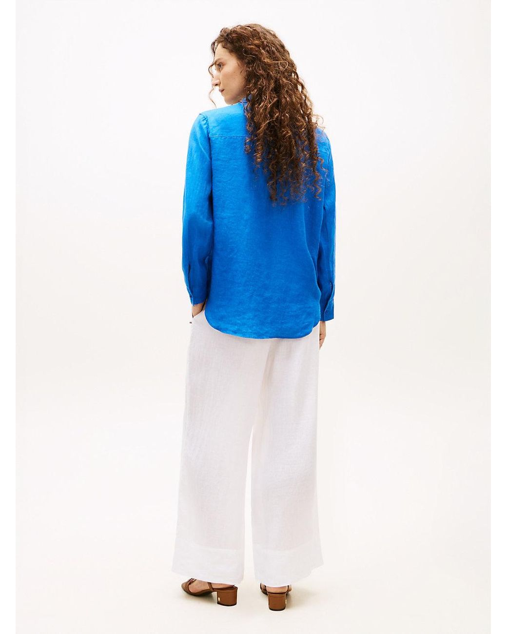 Tommy Hilfiger White Relaxed Fit Pure Linen Shirt