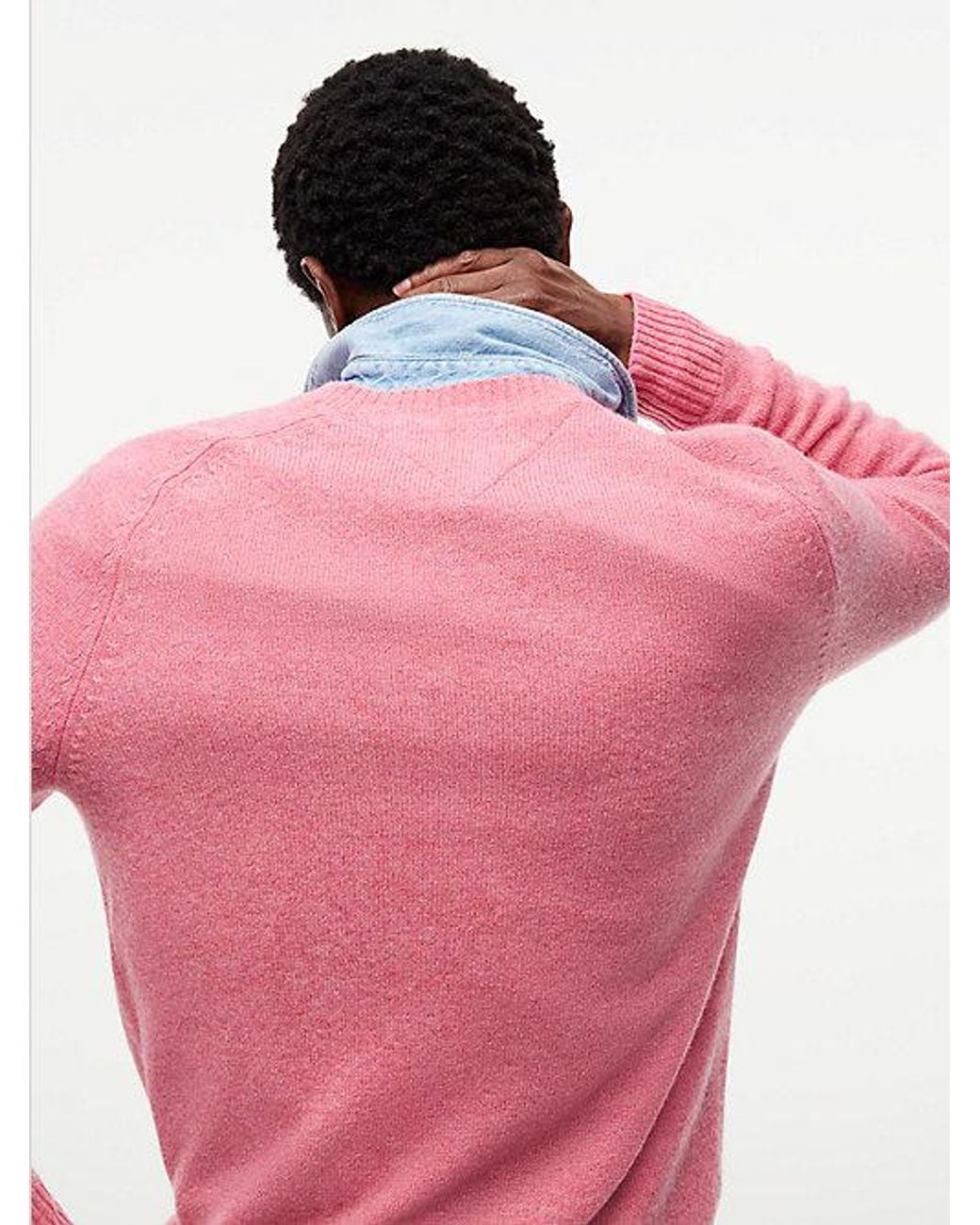 Tommy Hilfiger Pink Pure Lambswool Crew Neck Jumper for men
