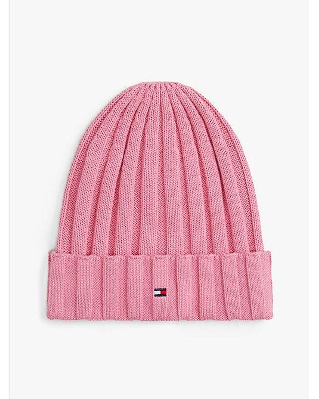 Tommy Hilfiger Pink Flag Embroidery Beanie And Gloves Gift Set