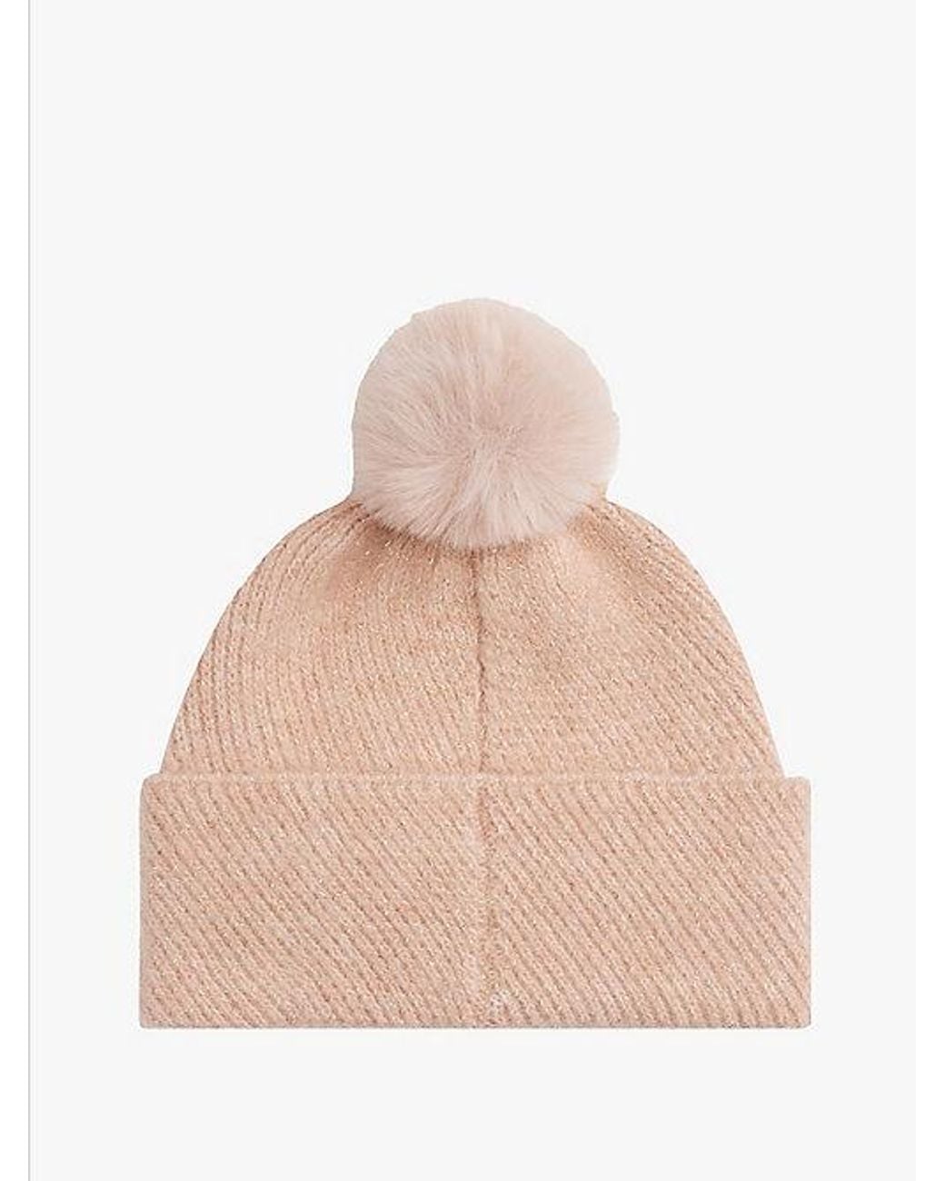 Tommy Hilfiger Natural Chic Metallic Pom Pom Beanie