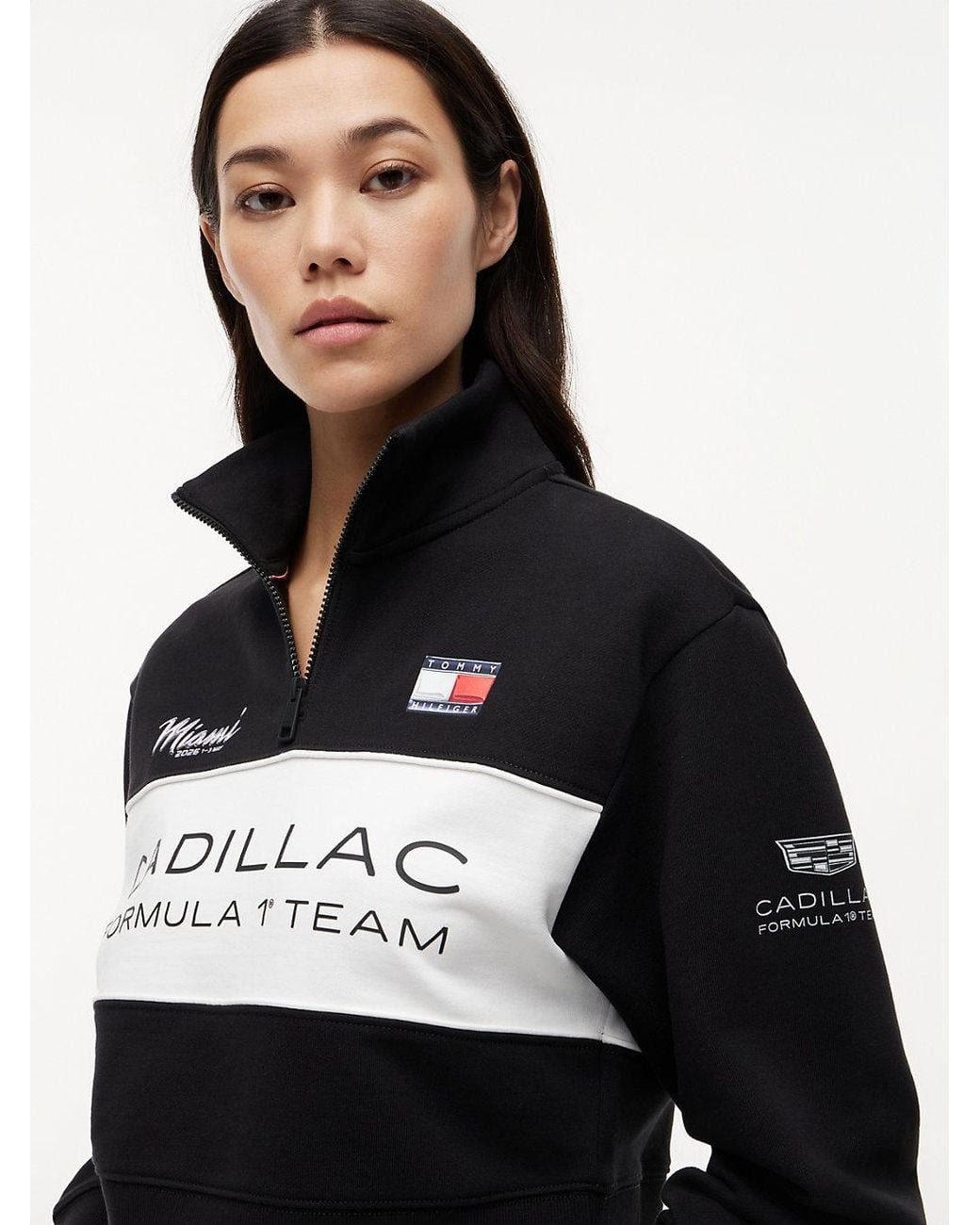 Tommy Hilfiger White Th X Cadillac Formula 1® Team Miami Half-zip Sweatshirt