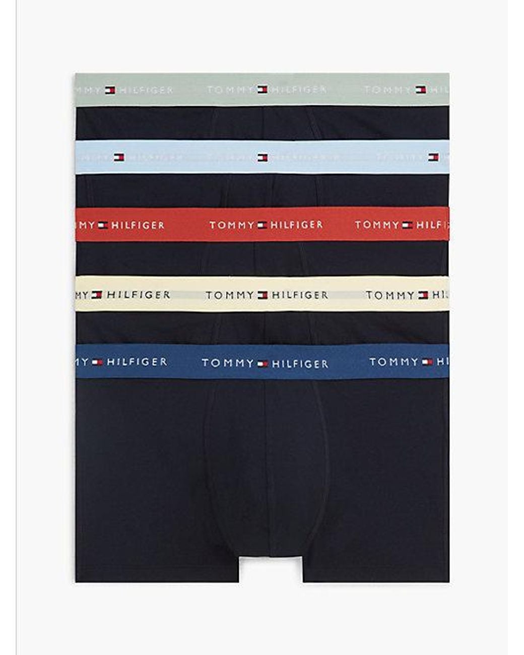 Tommy Hilfiger Blue 5 Pack Signature Logo Waistband Trunks for men