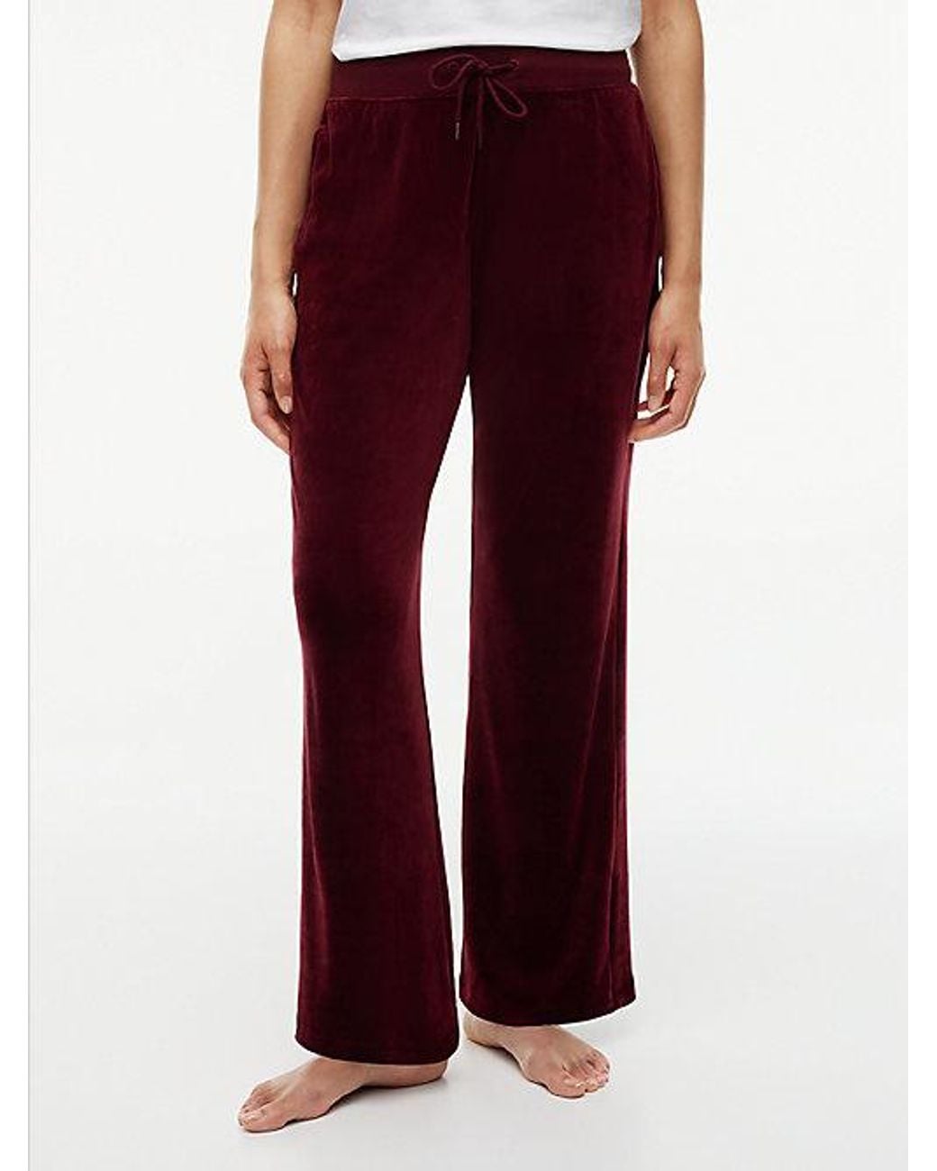 Tommy Hilfiger Red Essential Velour Lounge Joggers