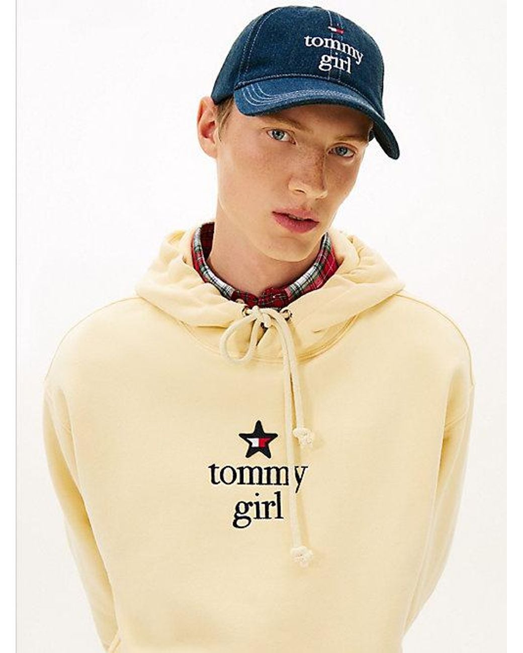 Tommy Hilfiger Natural Tommy Girl Logo Relaxed Fleece Hoody
