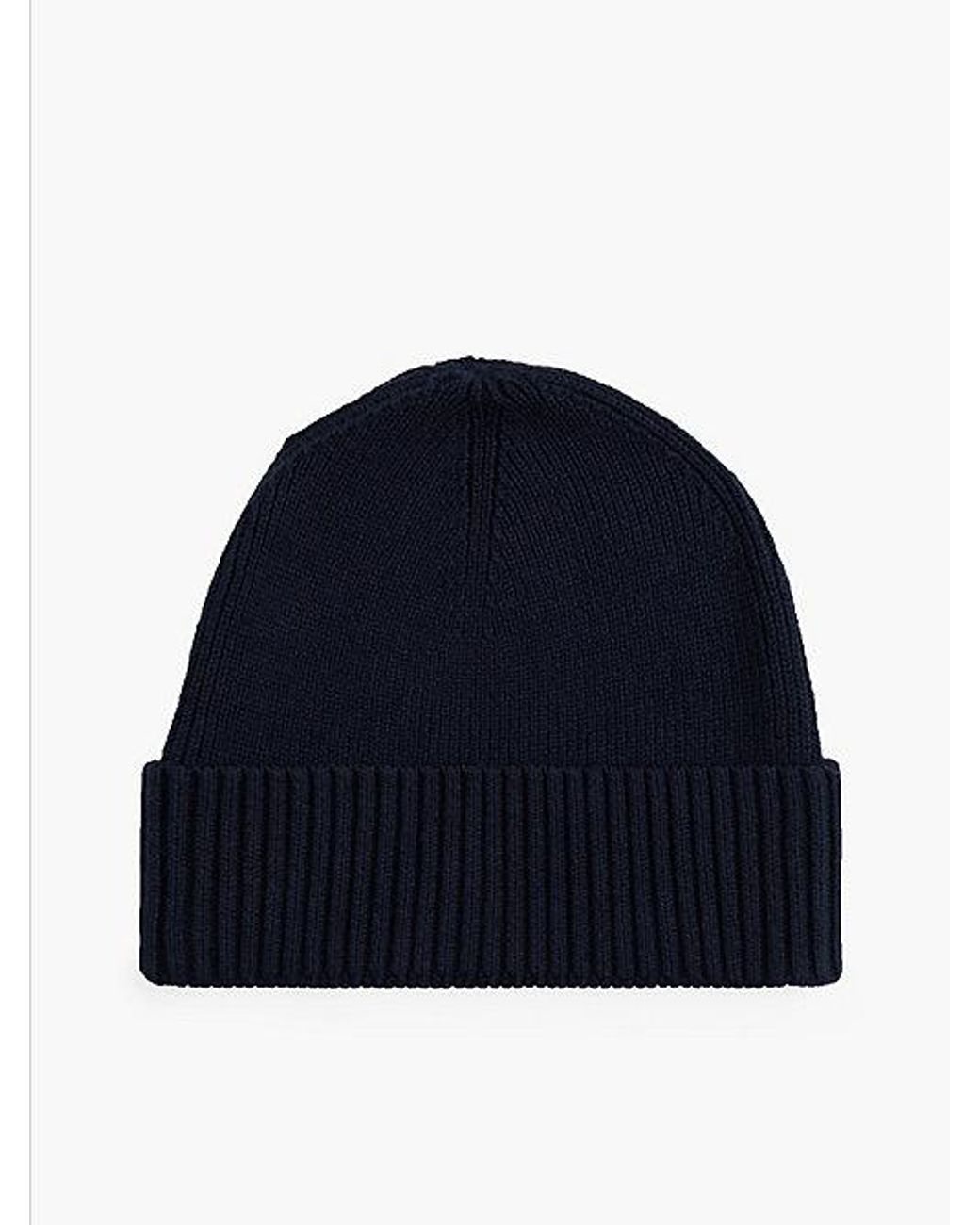 Tommy Hilfiger Blue Hilfiger Flag Embroidery Beanie With Cashmere for men