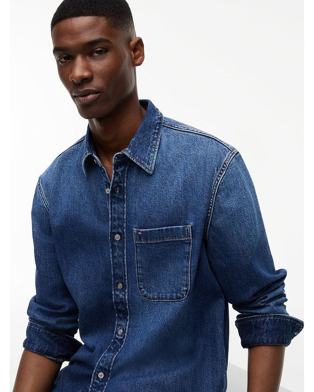 Tommy Hilfiger Blue Regular Fit Denim Shirt for men