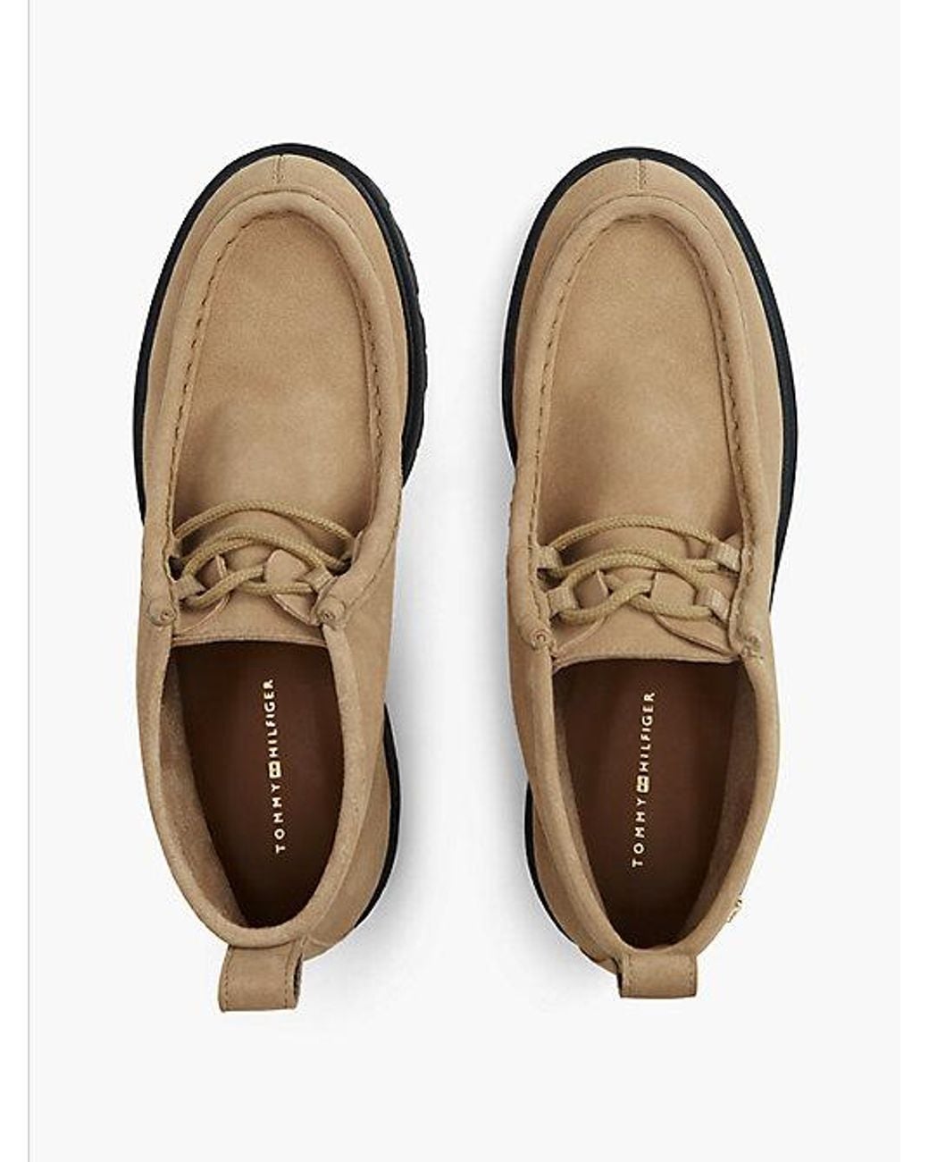 Tommy Hilfiger White Suede Lace Up Cleat Chukka Boots