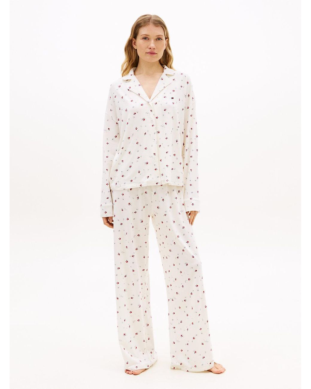 Tommy Hilfiger White Essential Print Pyjama Shirt