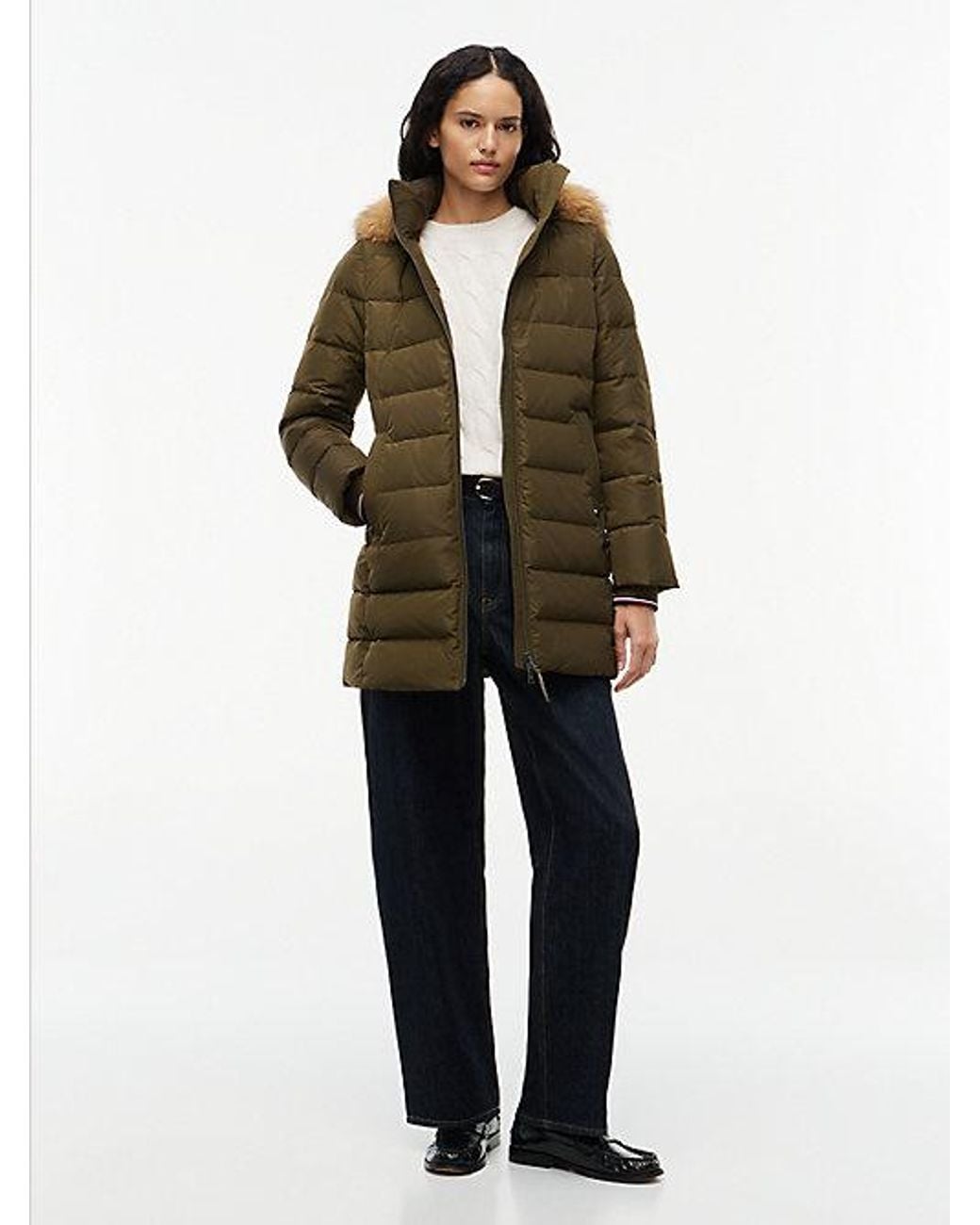 Tommy Hilfiger Multicolor Water Repellent Down Slim Hooded Coat