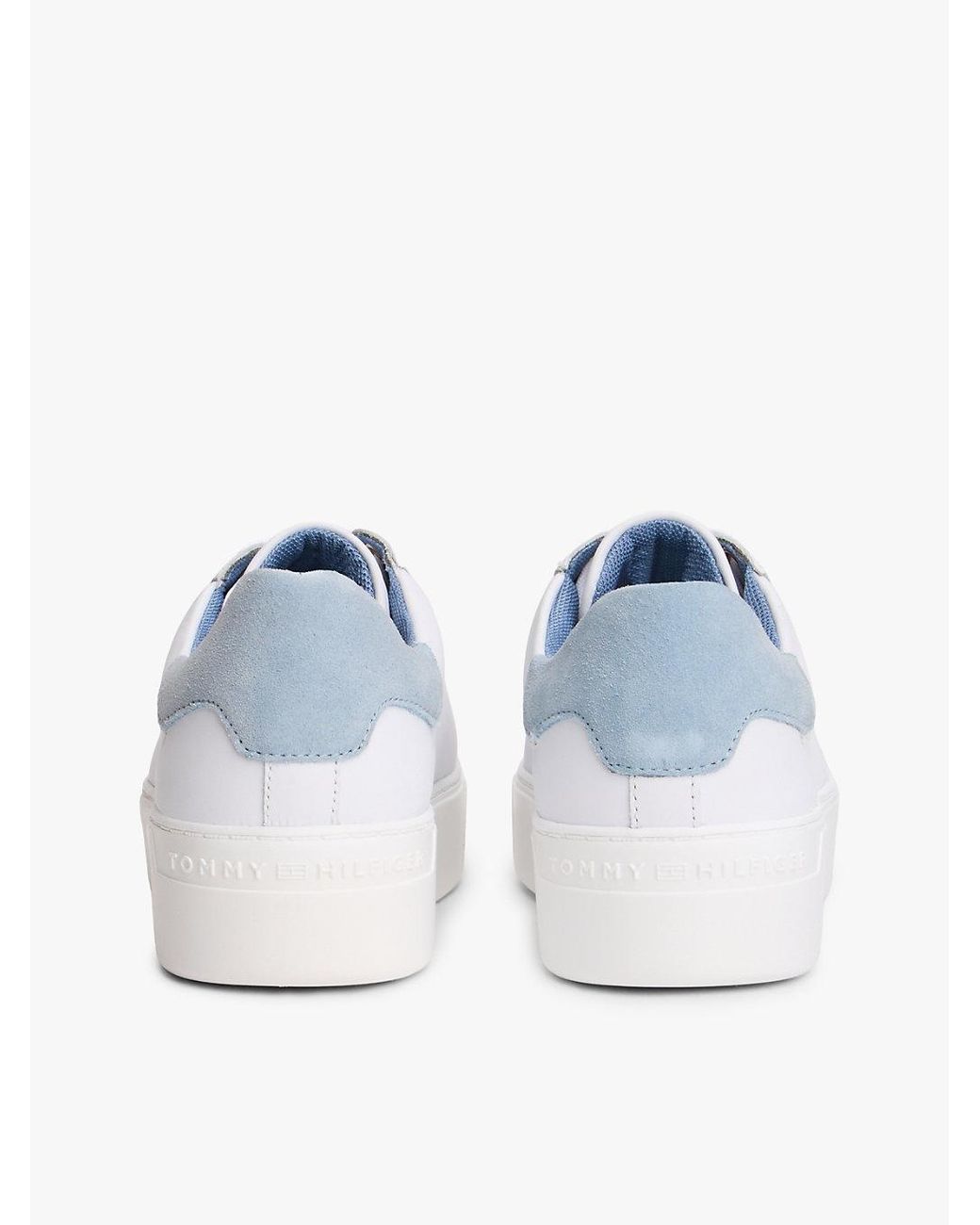 Tommy Hilfiger White Leather Cupsole Platform Trainers