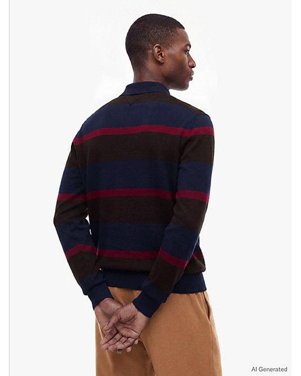 Tommy Hilfiger Blue Regular Fit Polo Jumper With Cashmere for men