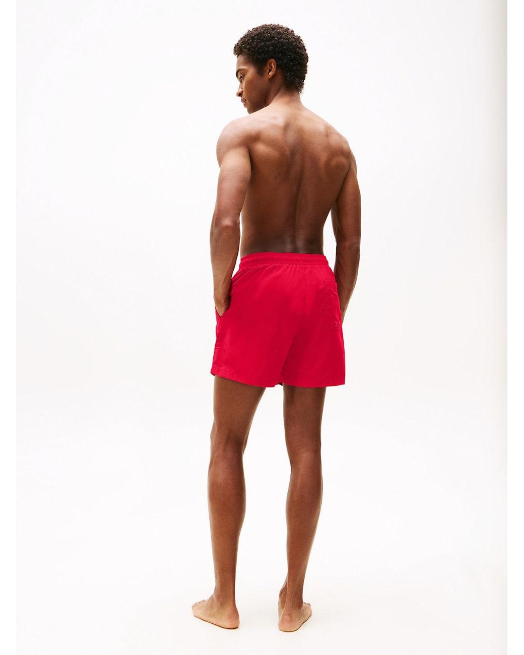 Tommy Hilfiger Red Flag Embroidery Mid Length Swim Shorts for men