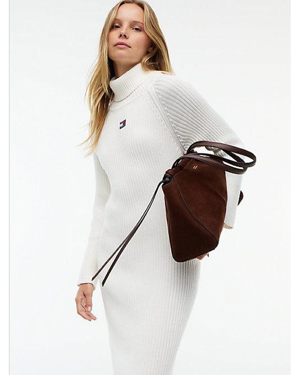 Tommy Hilfiger White Tommy Jeans Tommy Badge Oversized Midi Jumper Dress