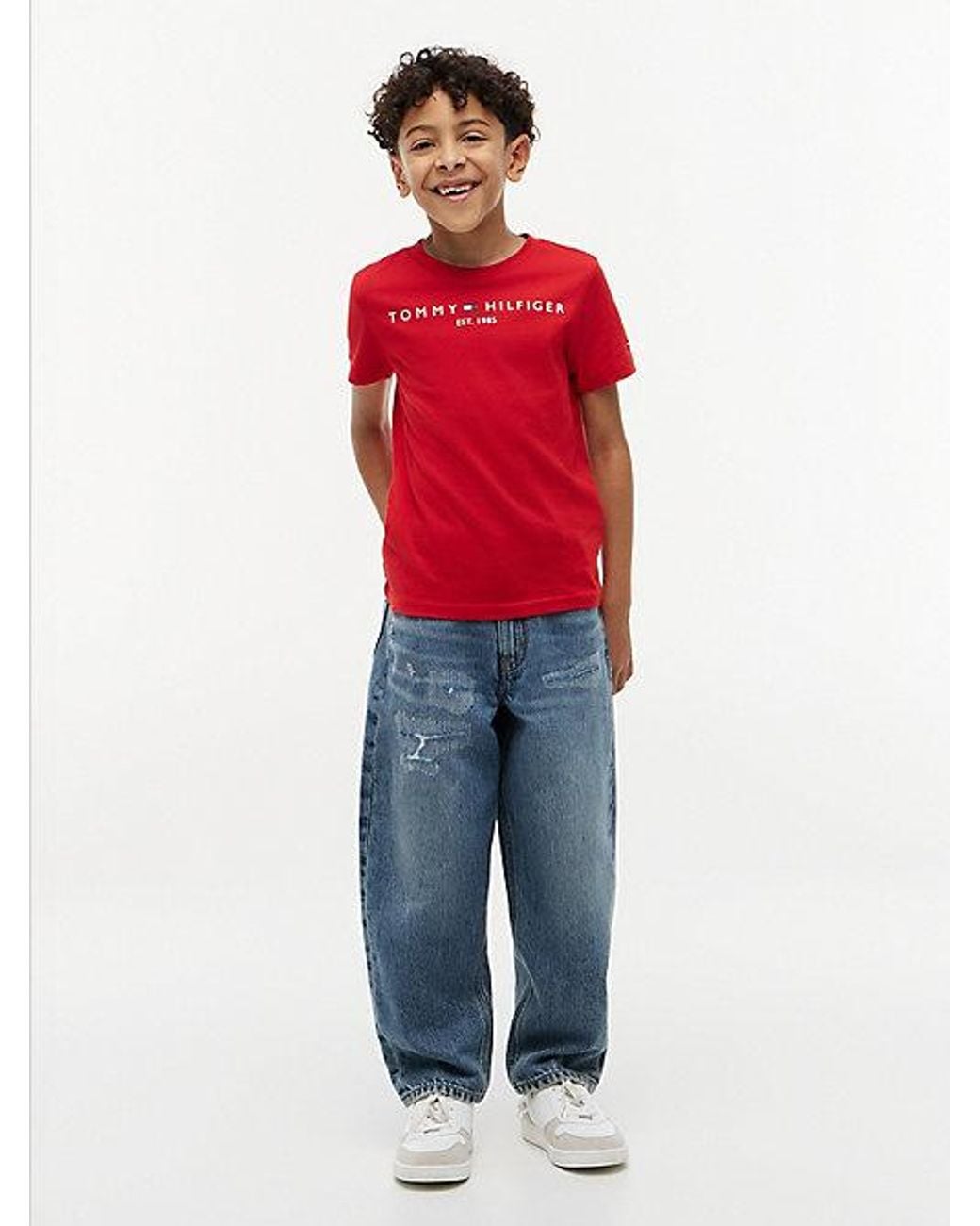 Tommy Hilfiger Red Essential Cotton Logo T-Shirt