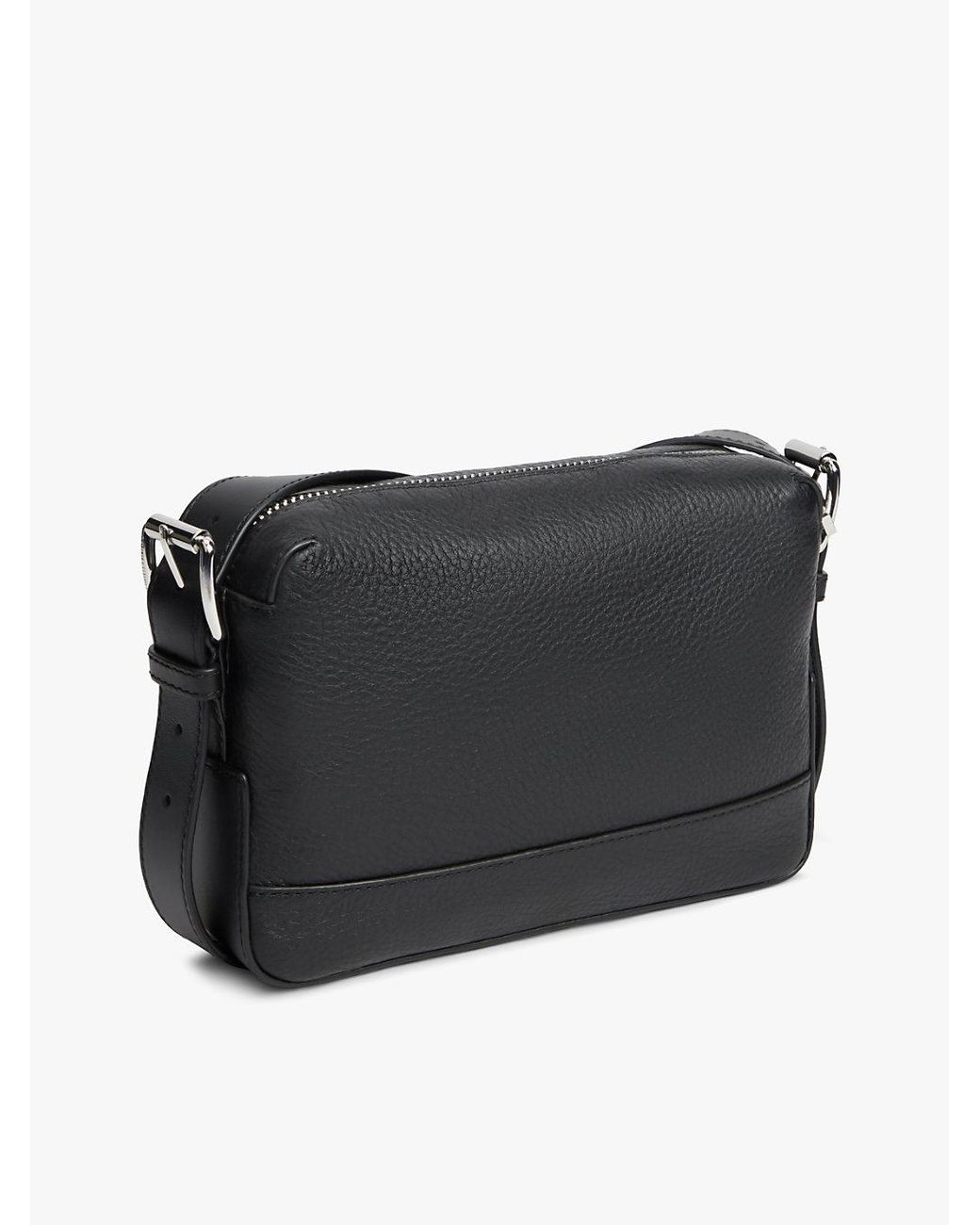 Tommy Hilfiger Black Pebble Grain Leather Crossbody Bag for men