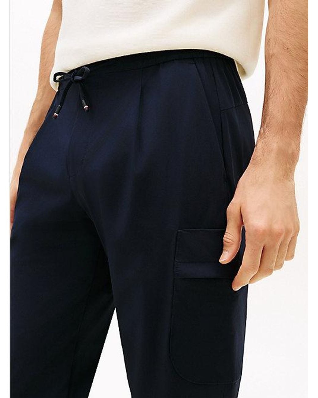 Tommy Hilfiger White Performance Harlem Packable Tapered Trousers for men