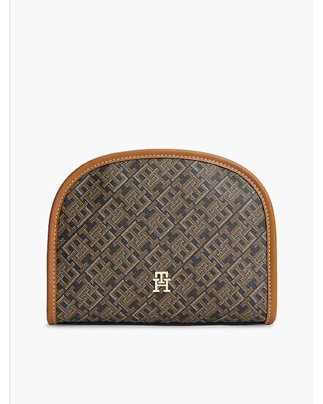 Tommy Hilfiger Brown Hilfiger Icon Th Monogram Print Washbag