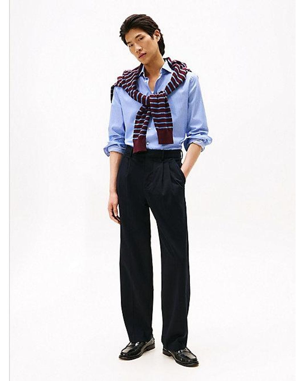Tommy Hilfiger Blue Smart Casual Slim Fit Check Dobby Shirt for men