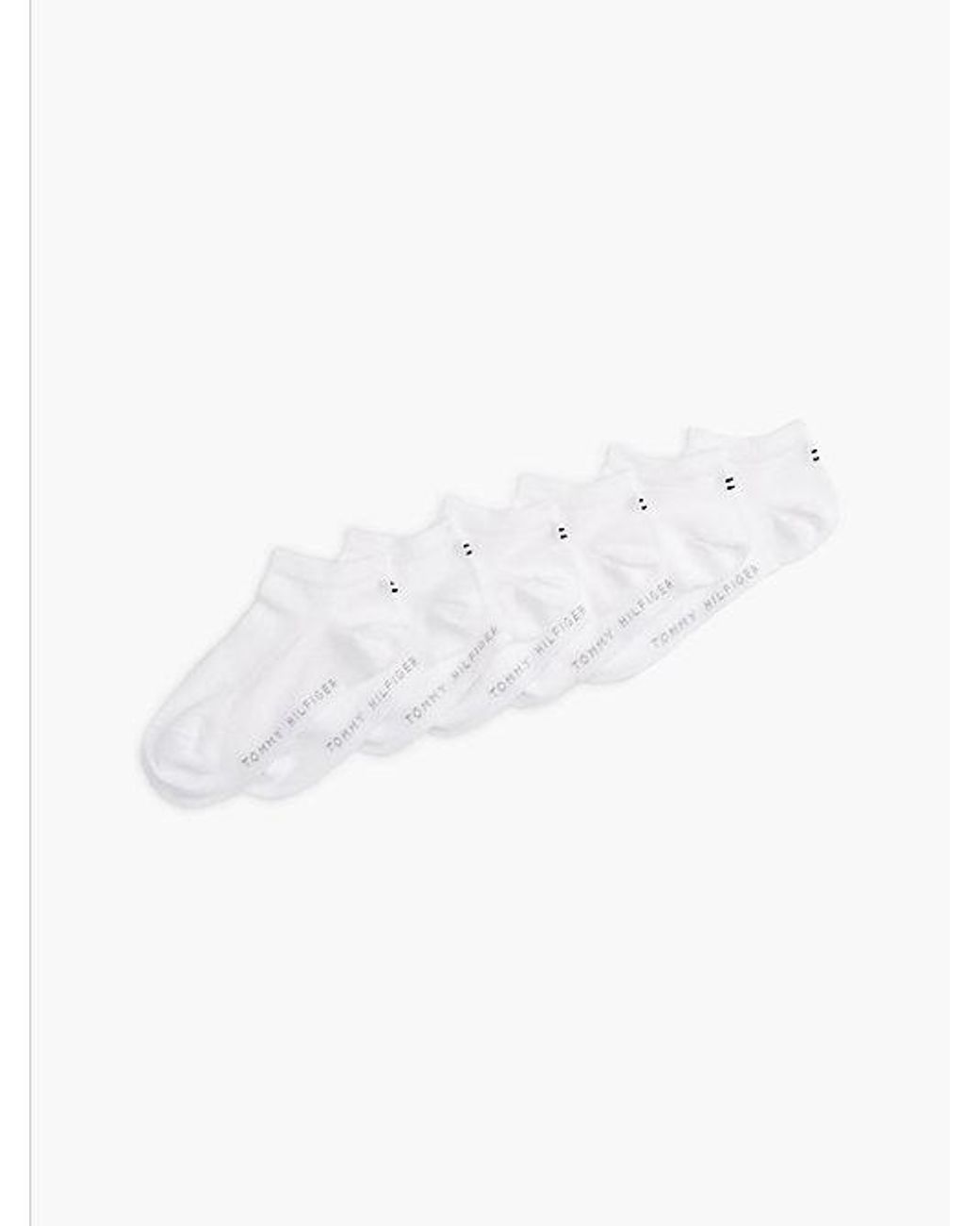 Tommy Hilfiger White 6 Pack Trainer Socks