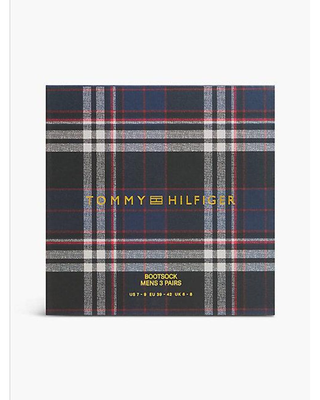 Tommy Hilfiger Blue 3 Pack Flag Embroidery Boot Socks Gift Box for men