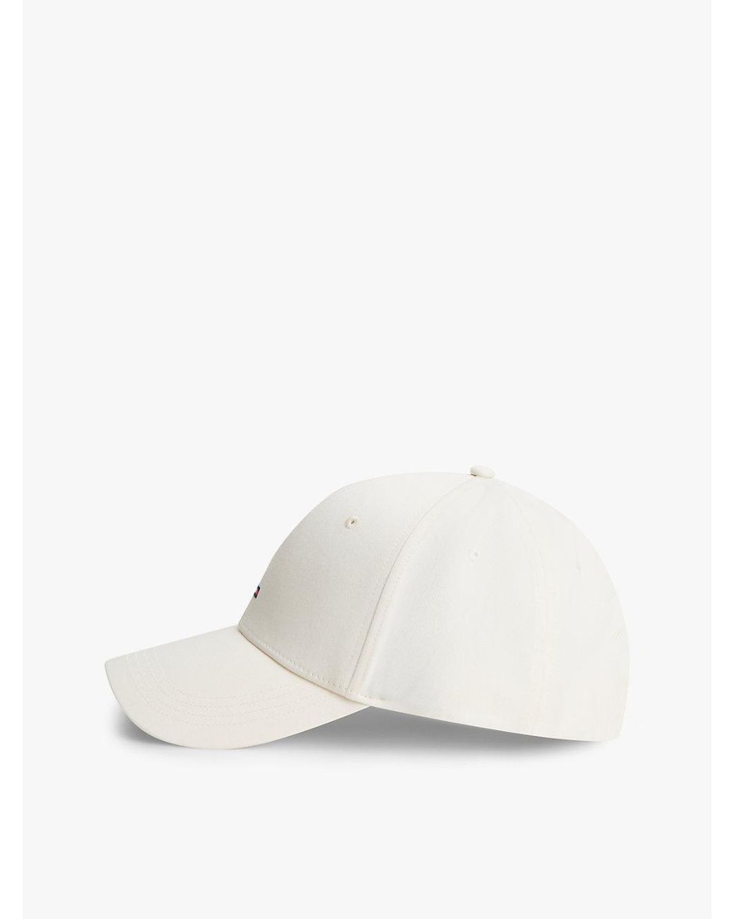 Tommy Hilfiger White Hilfiger Flag Embroidery Baseball Cap for men