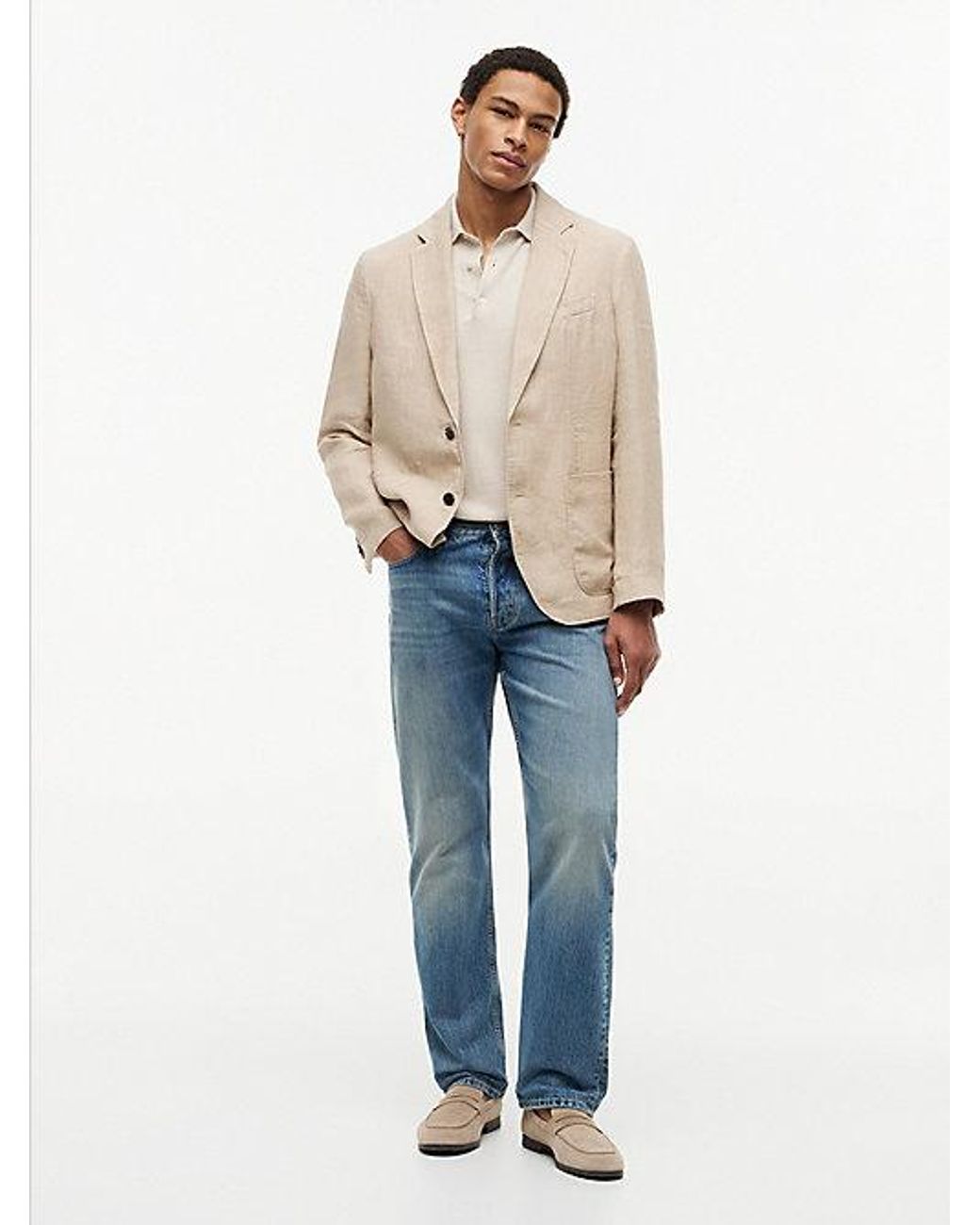 Tommy Hilfiger Natural New York Label Regular Fit Pure Linen Blazer for men