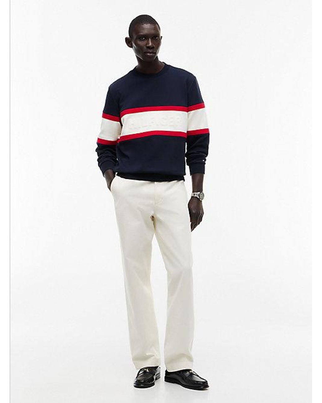 Tommy Hilfiger Blue Colour Blocked Intecho Knit Sweatshirt for men