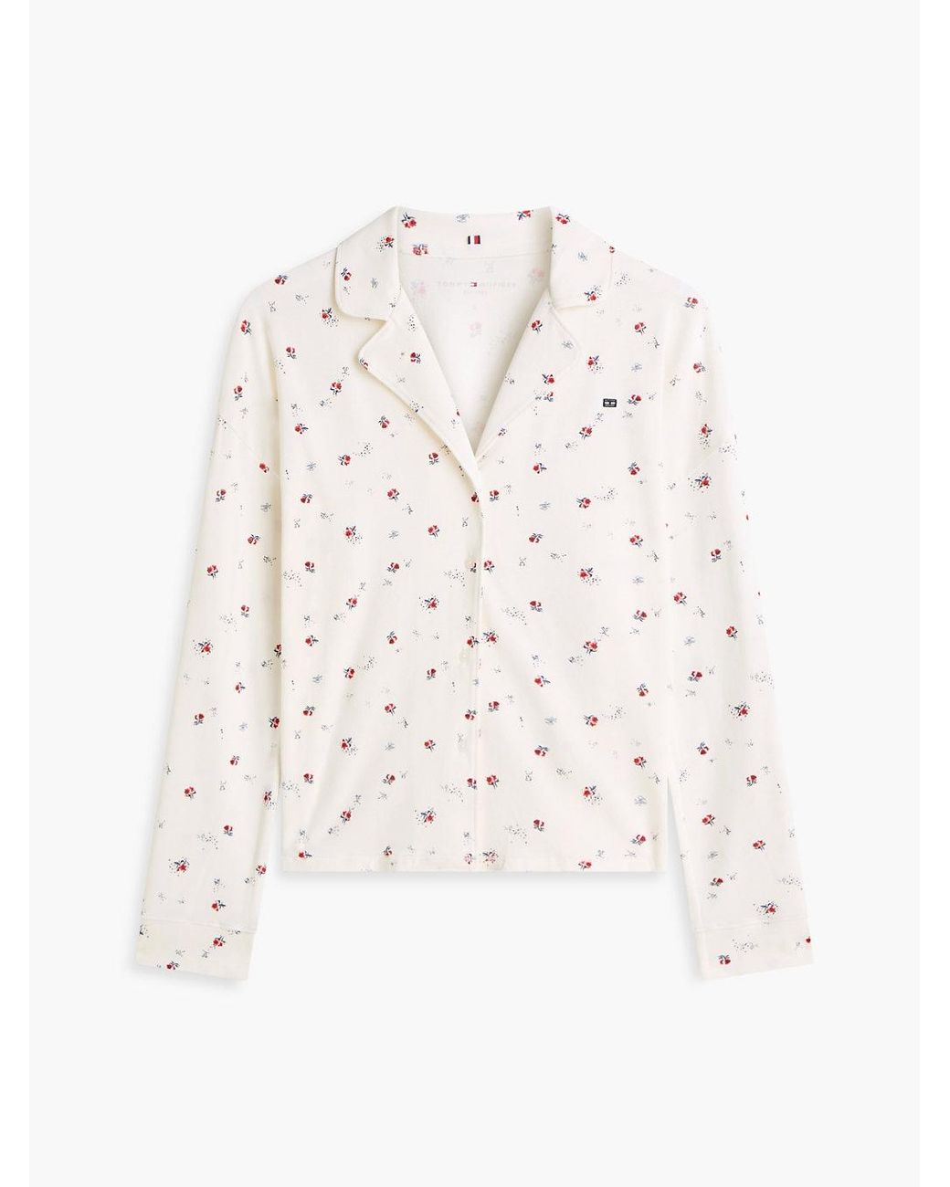 Tommy Hilfiger White Essential Print Pyjama Shirt