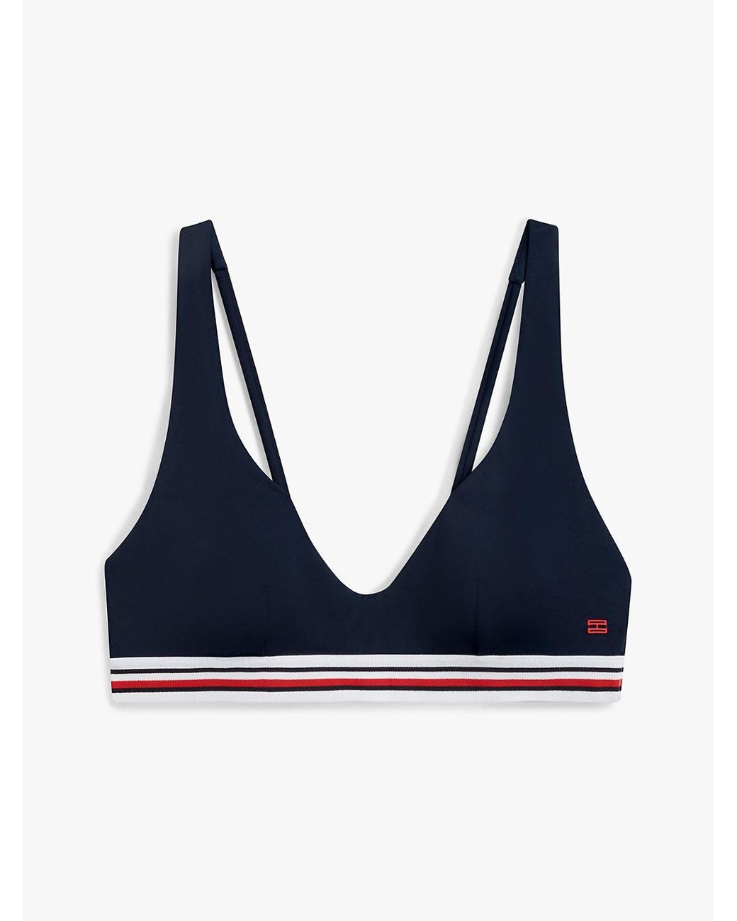 Tommy Hilfiger Blue Global Stripe Bralette Bikini Top