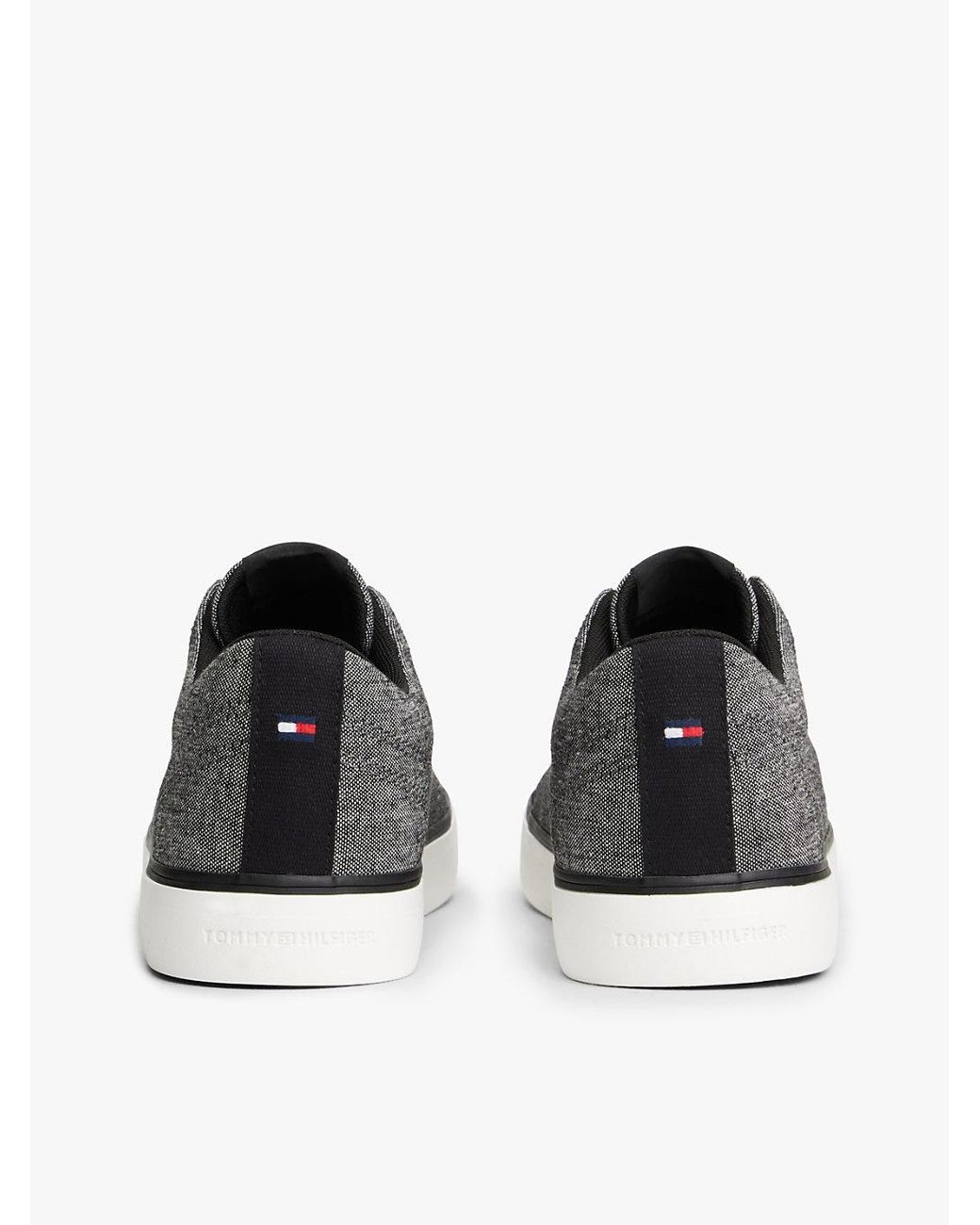Tommy Hilfiger White Linen Chambray Jacquard Trainers for men
