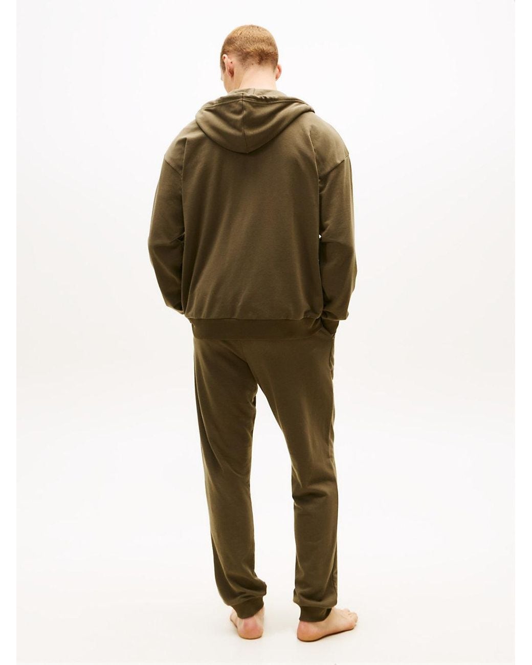Tommy Hilfiger Green Th Original Terry Zip-Thru Lounge Hoody for men