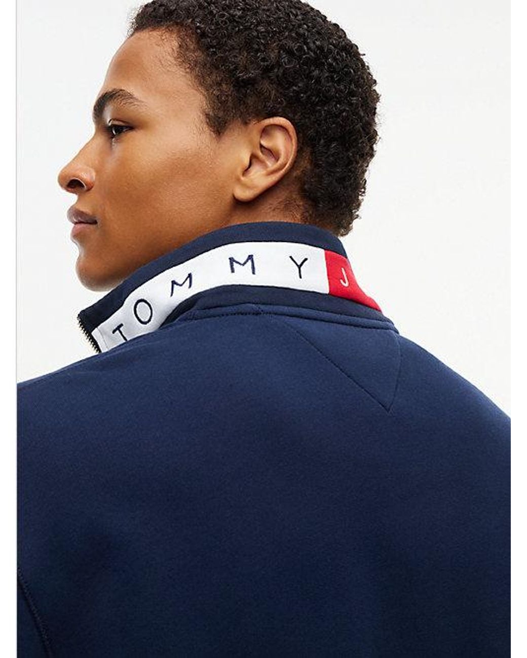 Tommy Hilfiger Blue Tommy Badge Relaxed Quarter Zip Sweatshirt for men