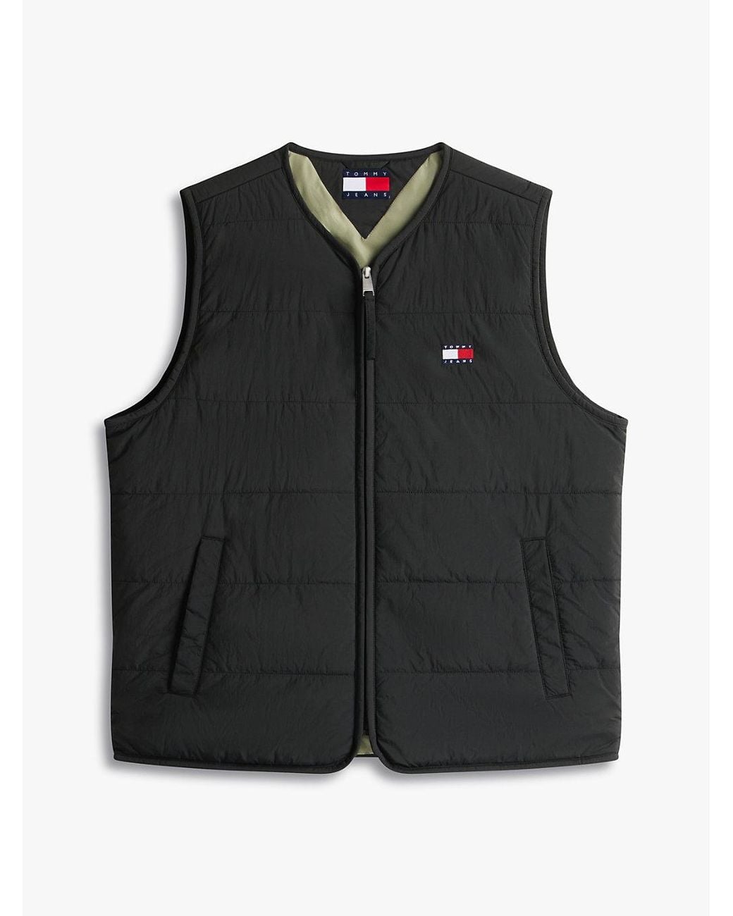 Tommy Hilfiger Green Water Repellent Colour-Blocked Back Logo Gilet for men