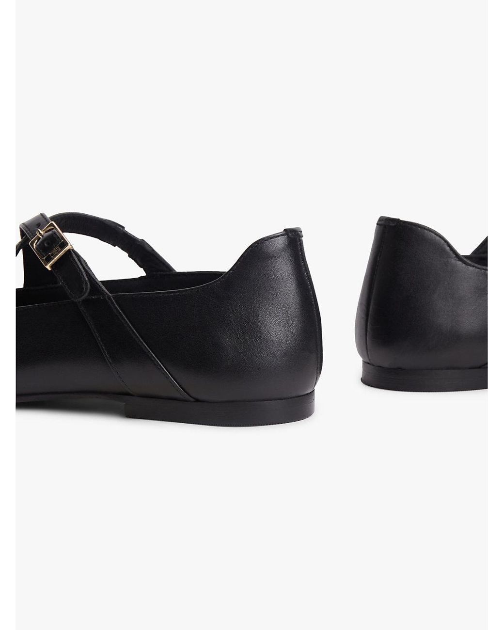 Tommy Hilfiger White Crossover Strap Leather Mary Janes