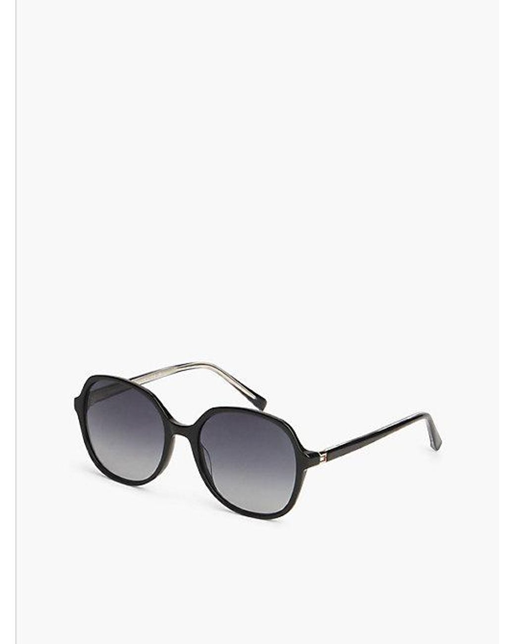 Tommy Hilfiger White Enamel Flag Oversized Sunglasses