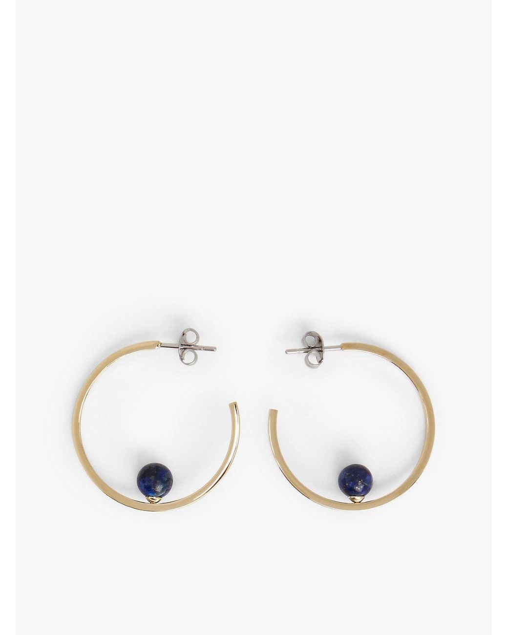 Tommy Hilfiger Blue Lapis Gold-plated Hoop Earrings