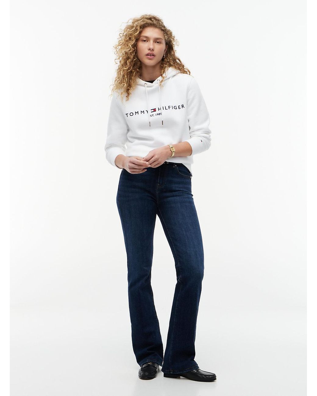 Tommy Hilfiger White Essential Logo Hoody