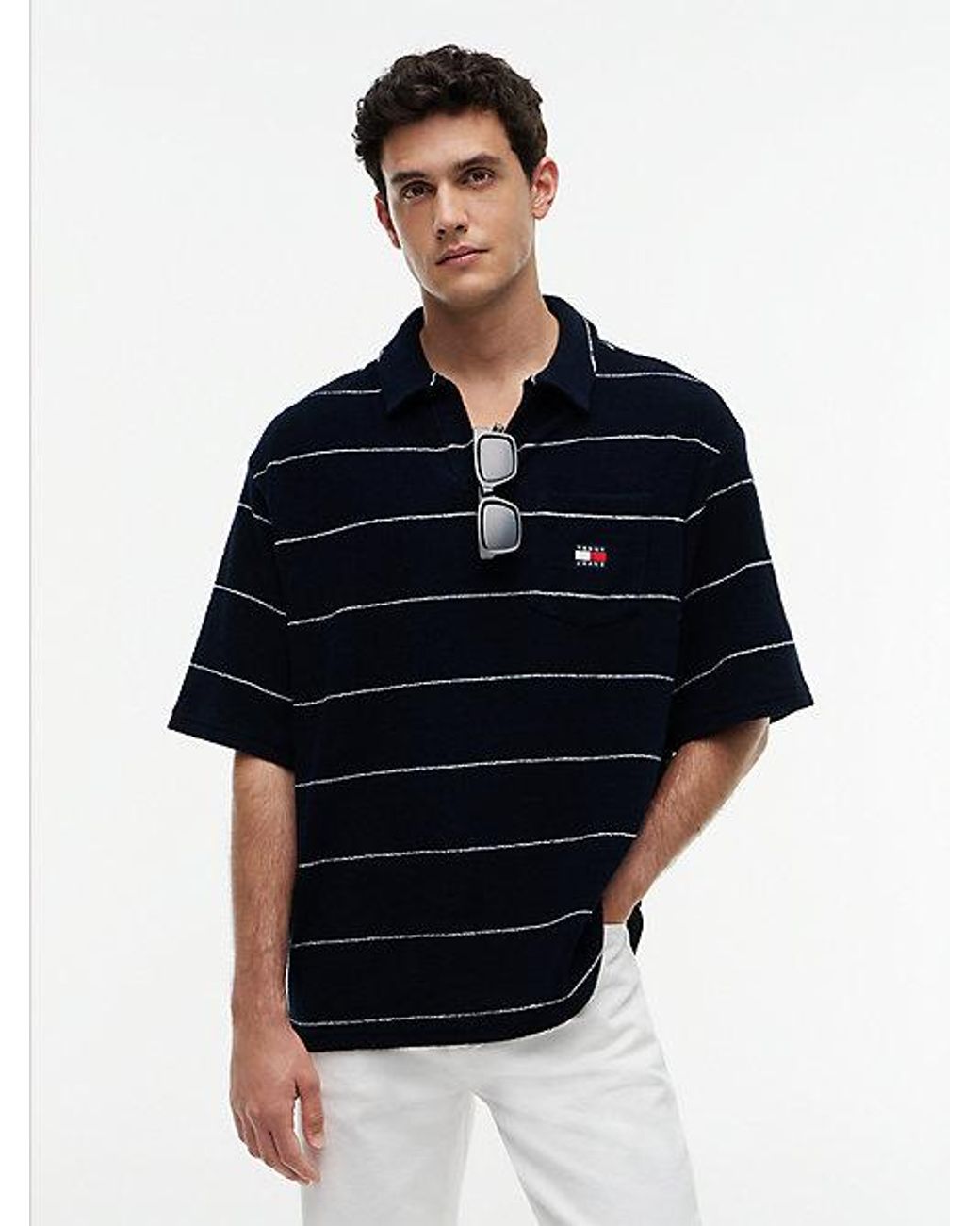 Tommy Hilfiger Blue 90S Regular Fit Towelling Terry Polo Shirt for men