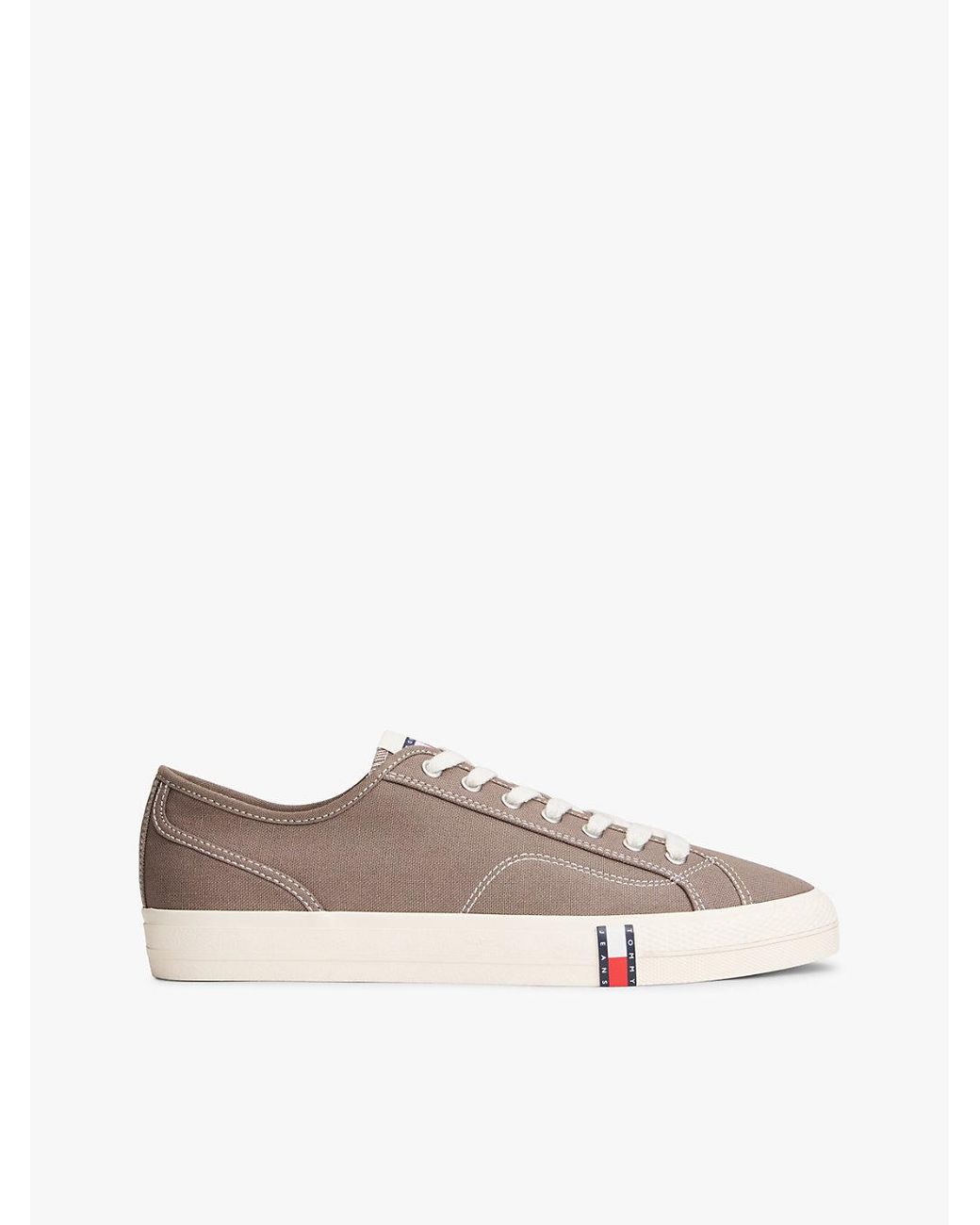 Tommy Hilfiger Brown Archive Flag Stripe Canvas Trainers for men