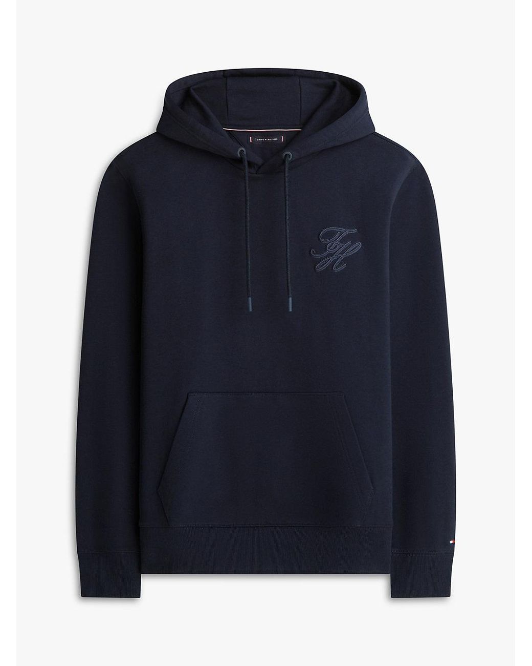 Tommy Hilfiger Blue Logo Embroidery Terry Hoody for men