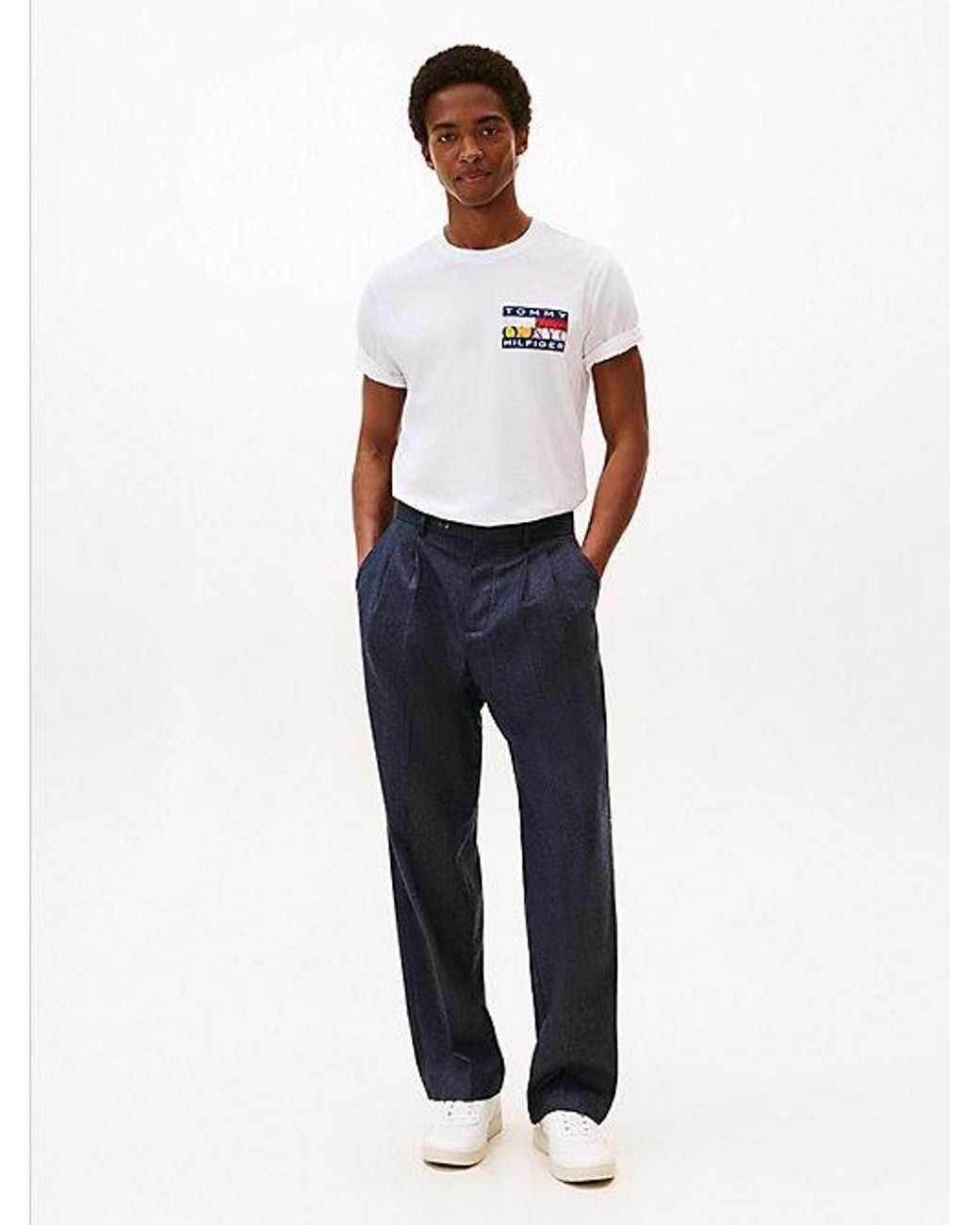 Tommy Hilfiger White Colour Flag Tee for men