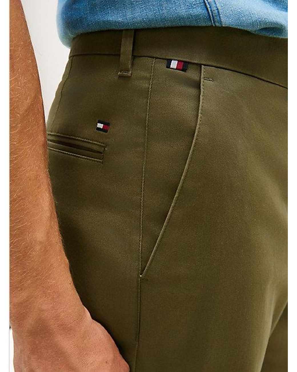 Tommy Hilfiger Blue Dover Signature Tape Relaxed Twill Chinos for men