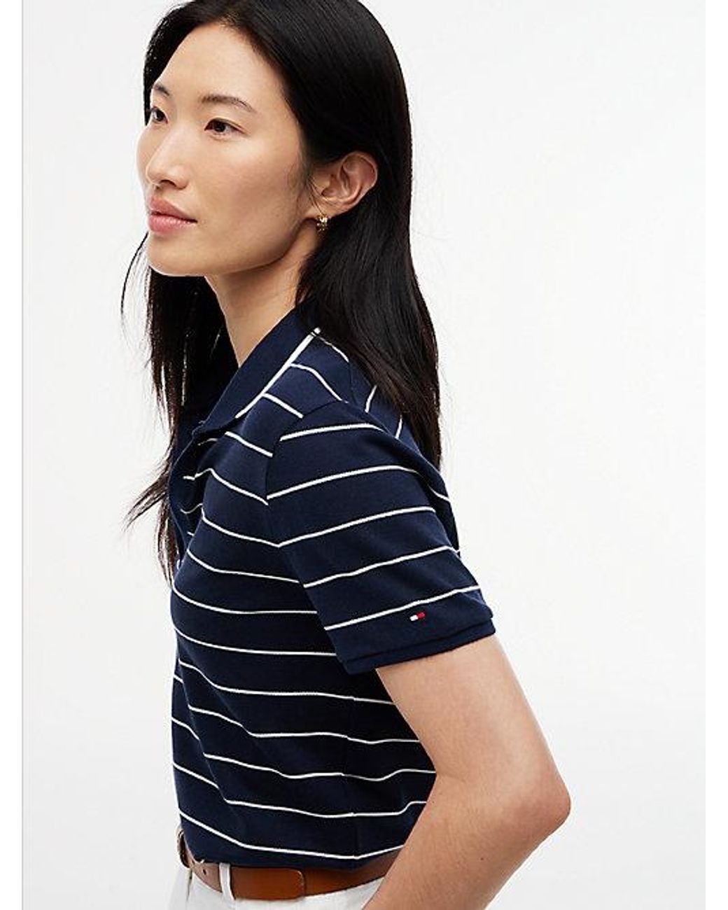 Tommy Hilfiger Blue Regular Fit Pique Henley Polo Shirt